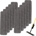 Replacement Mop Pads Fit for Rubbermaid Commercial 18" and 17" Mops - 10 Pack Wet & Dry Commercial Cleaning Reusable Refills Fit for Any Microfiber Flat Mop System 18" and 17" - Gray