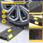 Cable Protector Ramp 6 Packs - 2 Channels Driveway Hose Protector with 6000 LBS Capacity Rubber Modular Cable Ramp for Garden Hose Wire Cord, Drive Over Cover Protector
