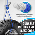 Bungee Cords Heavy Duty Outdoor - 30 PCS Bungee Cord with Hooks Assorted Sizes in Carry Bag, 10", 18", 24", 32", 40" Bungee Cords with Hooks & 8" Canopy, Bungee Balls, Tarp Clips