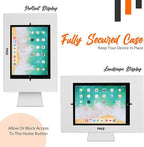 Anti Theft Tablet Security Stand - Wall / Table Mount Desktop iPad Kiosk Stand W/ Lock and Key, Restricted Pin-Hole, 90° Rotate - iPad, iPad Air, iPad Pro, Samsung Galaxy Tab A (2019) - Pyle PSPADLK15