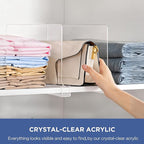 HBlife 12 Pcs Clear Acrylic Shelf Dividers, Vertical Purse Organizer for Closet Perfect for Sweater, Shirts, Handbags in Bedroom and Kitchen, Closet Separators for Organization Cabinet