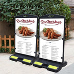 OrangeStar 2-Pack Sidewalk Sign 24 x 36 Inch Double Sided Sandwich Board Plastic Outdoor Advertising Signboard with Water-filled Base for Restaurant, Business, Events, Grey (Frame only)