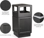 Safco Canmeleon Trash Can, 38 Gallons, Indoor and Outdoor Use, Durable & Weather-Resistant Commercial Garbage Can, Black