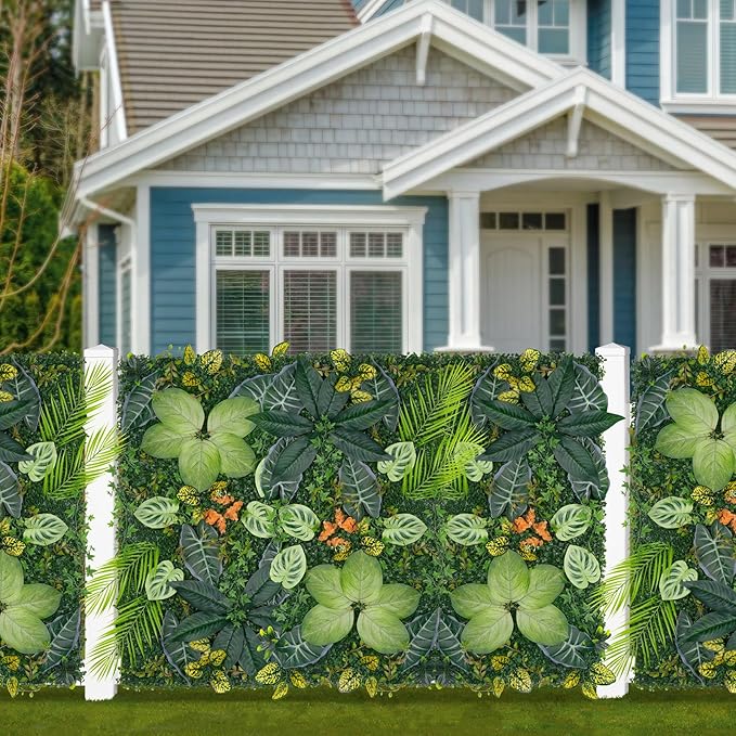 40"x120"(33.33 SQFT) Artificial Grass Wall, Greenery Backdrop Wall with UV-Anti, Fake Grass Panels for Indoor Party Wedding and Outdoor Garden Decor