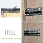 Heavy Duty 4-Digit Combination Locking Bolt - Reinforced Zinc Alloy Security Slide Latch for Gates, Sheds, Barns, Fences & Cabinets - Childproof Design & Anti-Theft Password Setting (Black)