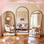 Full Length Mirror, 78" x 38" Arched Full Body Mirror Large Standing Floor Mirrors, Mirrors for Bedroom, Bathroom, Living Room Standing or Wall Leaning, Black