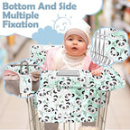 Shopping Cart Cover for Baby 2-in-1 High Chair Cover with Safety Harness Multifunctional Green Panda Cart Covers for Babies Soft Padded Grocery Cart Cover for Baby Boy Girl