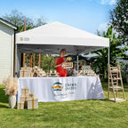 CROWN SHADES 8x8 Pop Up Canopy with 1 Side Wall - Beach Tent with One Push Setup - Outdoor Sun Shade for Events, Parties, Camping - Gazebo with STO-N-Go Cover Bag (White)