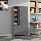 Aobabo 18 Doors Metal Locker for Employees,Metal Storage Locker Cabinet with Lock and Leg, for Office Garage School Home Industrial, Assembly Required, Dark Grey
