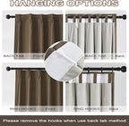 DUALIFE Chocolate Brown Pinch Pleated Blackout Curtains 96 Inches Long, Back Tab with Hooks, Linen Full Black Out Thermal Insulated Track Curtain for Bedroom Living Room,40" Wx96 L, 2 Panels