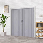 72" x 80" Accordion Doors Interior Folding Door, Grey PVC Accordion Door for Opening Width: 61"-72", Adjustable Height & Width, Two Strong Magnetic Blocks for Close Tightly, Protect Privacy