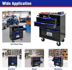 4 Drawers Rolling Tool Box on Wheels, Multifunctional Tool Chest Cabinet with Lock, Drawers Rolling Tool Cart Trolley Organizer Tool Storage Case for Garage,Warehouse - DIY Interconnectable