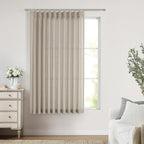 Vision Home Sand Pinch Pleated Semi Sheer Curtains Textured Linen Blended Light Filtering Window Curtains 72 inch for Living Room Bedroom Patio Pinch Pleat Drapes with Hooks 1 Panel 60" Wx72 L