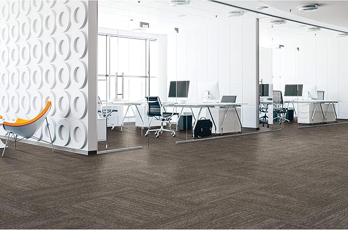 Mohawk Elite 24" x 24" Berber (Loop pile), 0.08" Pile Height, Carpet Tile, Nylon Fiber, Elm Color, (24 Tiles), (96 sqft/carton)