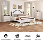 BLANKSPACE Dresser for Bedroom, 3 Drawer Dresser, Modern 3 Chest of Drawers, Farmhouse Storage Cabinet with 3 Drawers for Home Office, Dining Room, Antique White