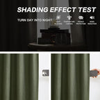 DUALIFE 92 Inch Curtains & Drapes Olive Dark Green 2 Panels,Back Tab Ceiling Viral Pleated Hooks Curtain for Track System,Thermal Boho Curtains for Bedroom Burg Living Room Dining Room,50x92