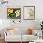 VCK 22x28 Frame 5 Pack - Brown Walnut, Natural Textured Solid Wood Poster Picture Frame, Wall Mounting Hanging