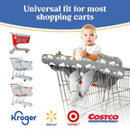 PILLANI Shopping Cart Cover for Baby, High Chair Cover for Restaurant Seat - Grocery Cart Cover for Baby Girl and Boy, Comfortable Cotton Buggy Covers for Babies - Padded Toddler Shopping Cart Cover