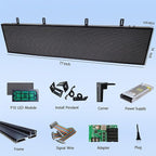 P10 LED Signs Programmable Outdoor 77"x14", IP65 Waterproof Scrolling LED Sign, Vibrant Colors Digital Led Signage Displays, Wifi + USB Control Open Signs for Business