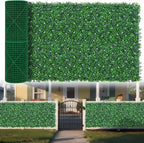 Grass Wall Panels Roll, 40"x120" (33.33 sqft) Artificial Ivy with White Flower, UV-Anti Faux Boxwood Grass Wall Greenery Panels for Garden Patio Balcony Decor