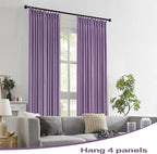 DUALIFE Pinch Pleated Blackout Curtains Purple 2 Panels,Back Tab Ceiling Viral Pleat Hooks Curtain for Track System,Thermal Insulated Drapes for Bedroom Living Room Dining Room,40 Wide x 102 Long