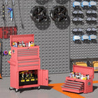 INTERGREAT Tool Chest, Assembled Tool Cabinet with 8 Drawers, Detachable Organized Tool Chests, Lockable Tool Cabinet for Workshop, Warehouse, Mechanics Garage (Pink)