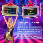 LED Screen Letter Bottle Presenter, VIP Bottle Service Sign, Handheld Acrylic LED Light Box with Programmable RGB Colors & Scrolling Messages for Nightclub, Bar, Party, Birthday & Wedding