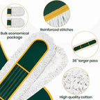 36” Commercial Duster Mops, Extra Large Floor Duster with 2 Replacement Pads, 60” Long Handle Heavy Duty Industrial Wet&Dry Flat Mop for Hardwood Floors, Marble, Laminate, Tile, Concrete, Garage