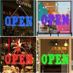 LED Open Signs for Business 30"x10" Dimmable 7 Color Bright Business Open Sign with Hanging Installation for Window Stores, Hotel, Store, Bar, Retail Shop, Salon, Restaurant