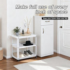 3 Tier Metal Utility Rolling Cart with Wheels, Heavy Duty Storage Organizer Trolley Cart for Kitchen, Bathroom, Office, Bedroom – Multi-Purpose 330Lbs Capacity Utility Cart on Wheels, White