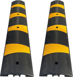 Rubber Speed Bump 6 Feet Rubber Driveway Modular Heavy Duty Speed 72.4 x 12 x 2.4 Inch Cable Protector Ramp for Garage Gravel Roads Asphalt Concrete, 6Ft-Speed Bump (2 Pack 6ft Speed Hump)