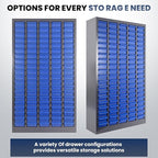 100-Drawer - Nut and Bolt Organizer | Stainless Steel Part Storage Cabinet | Shelves & Labels | Each Drawer 3.9" D x 7.8W x 2" H | Durable Hardware Storage for Small Parts/Tool (Classroom, Home)