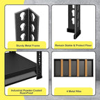 48" W Garage Storage Shelves Heavy Duty, 3000LBS Loads Adjustable Garage Shelving, 5-Tier Metal Shelving Units and Storage Racks, Industrial Utility Shelf,48" Wx24 Dx78 H, Black