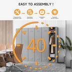 Bestoo Metal Locker,71" Storage Cabinet with 1 Lockable Door and Hooks, Tall Freestanding Wardrobe for Employees, Gym, School, Home and Office (Gray)