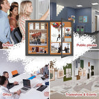 Enclosed Bulletin Board Lockable,Double-Door Weatherproof Outdoor Noticeboard with Locking Door, Wall-Mounted Aluminum Framed Presentation Board, 44x32 Inch (8xA4)