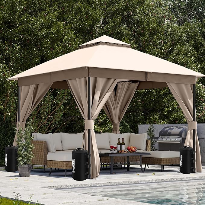 Canopy Water Weight Bag,176 LBS Gazebo Tent Water Weights Set of 8 Leg Weights for Carport, Pop Up Canopy,Tent,Gazebo,Black