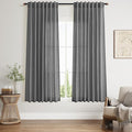 Blazer Grey Curtains 63 Inches Long 2 Panel Sets for Living Room Bedroom, Light Filtering Linen Drapes for Kitchen Windows Rod Pocket or Back Tab Curtain,Semi Sheer 52x63