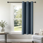 ChrisDowa Grommet Blackout Curtains for Bedroom - Thermal Insulated Room Darkening Curtains for Living Room (1 Panel Set, Stone Blue, 42W x 63L)