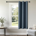 ChrisDowa Small Window Curtains 40 inches Long for Bedroom - Grommet Short Thermal Insulated Room Darkening Curtains for Kitchen (1 Panel, Stone Blue, 29 x 40 Inch)
