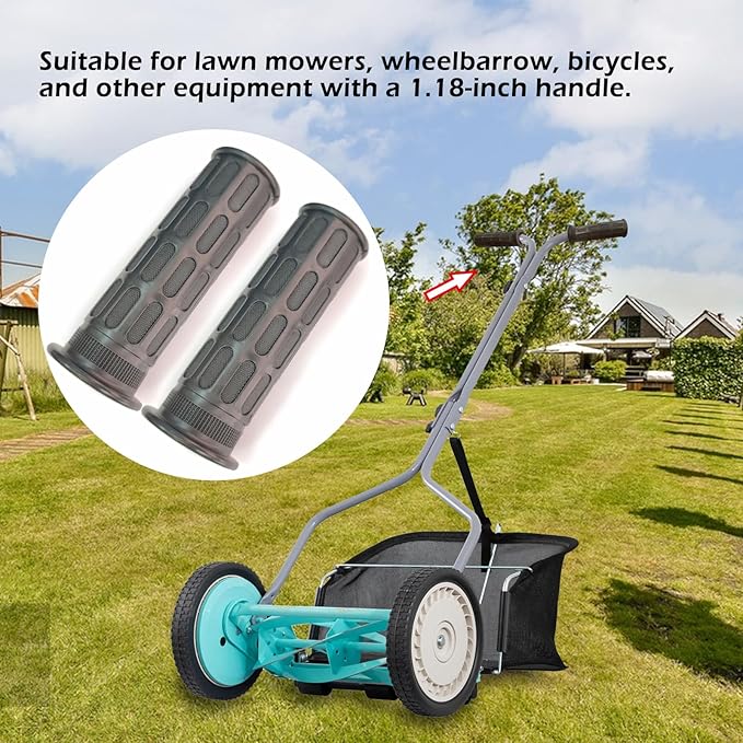 2 Pack Garden Wheelbarrow Handles Grips,Rubber Handlebars Anti-Slip for Tractors and Lawn Mowers,Inner Diameter 30mm