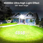 2025 Elite New Upgraded LED Flood Light Outdoor 300W 2 Pack 45000lm Stadium Flood Lights, 5000K IP66 Waterproof Adjustable Adjustable Floodlight for Street, Parking Lot