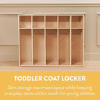Sleekline 5-Section Toddler-Sized Coat Locker, Kids Furniture, Natural