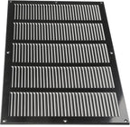 Repa Market Air Vent Cover 20x12 Inch (Outer Dimensions) Black Galvanized Steel Louvered Grill Cover with Mesh Screen/Wall or Ceiling Vent/HVAC Register for Indoor and Outdoor Ventilation
