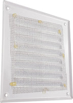 Vent Systems 5 x 5 Inch (Inner) White Vent Cover - Square Metal HVAC Return Air Grille with Mesh Screen - Register Wall Vent Duct Grill - Outdoor, Indoor, Crawlspace Exhaust Ventilation
