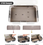 RUNCL Fishing Tackle Box, Waterproof Tray for Jigs Lures, Thicker Floating Tackle Utility Box with Adjustable Dividers, 3600/3700/Large 3700 Size