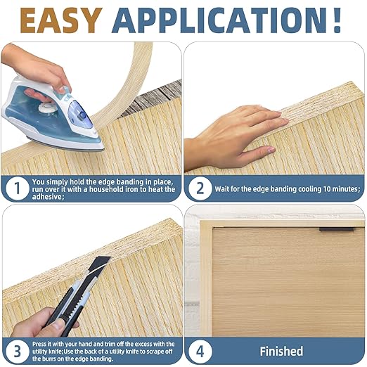 White Oak Edge Banding, 2 inch x 100ft roll of Veneer White Edge Banding Pre-glued Flexible, Real Wood Tape Banding for Cabinet Repair Furniture