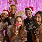 10 Pack Foil Curtain Backdrop Metallic Tinsel Foil Fringe Curtains Photo Booth Props for Birthday Wedding Engagement Baby Shower Bachelorette Christmas Holiday Celebration Party Decorations