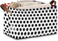 Soccer Ball Storage Basket Large 17x11.5x10.5 Inche-Collapsible Fabric Organizer Bin with Handles for Sports Room, Game Day Decor, Kids-Decorative Hamper with Classic Black & White Design-Single Pack