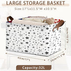 Graffiti Star Storage Basket Large 17x11.5x10.5 Inches - Urban Collapsible Fabric Organizer Bin with Handles for Bedroom,Closet,Toys - Foldable Decorative Hamper with Street Art Design - Single Pack