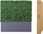 AGPL Upgraded Artificial Boxwood Hedge Wall with Gray Color Planter,Room Divider and Privacy Wall Backdrops Outdoor Privacy Fence for Patio,Balcony,Restaurant,Garden,Party Décor (48" H 48" W 12" D)